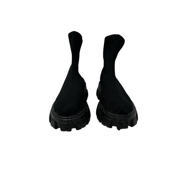 Black slip on thick sole sock boots size 41 -10 - Picture 10 of 10